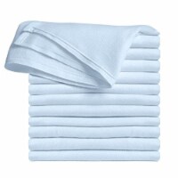 Knees N Toes CNG-blue-12 Clips N Grips Birdseye Flatfold Cloth Diapers, Light Blue - 12 Count