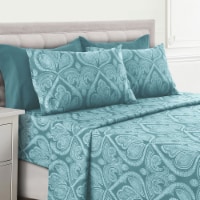 Paisley Printed 1800 Series Deep Pocket Premier Microfiber 6 Piece Bed Sheet set (Multiple