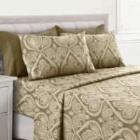 Paisley Printed 1800 Series Deep Pocket Premier Microfiber 6 Piece Bed Sheet set (Multiple