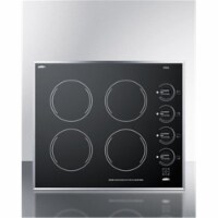 Summit CR424BL 24 in. 4-Burner Electric Cooktop - Smooth Black Ceramic Glass