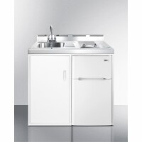 Summit C39ELGLASS 39 in. All-in-One Kitchen with Glass Cooktop - White
