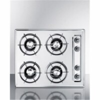 Summit Appliance ZNL03P 24 in. Gas Open Burner Cooktop, Chrome