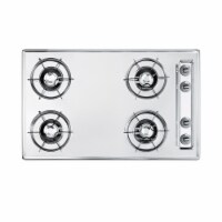 Summit ZNL053 30 in. Wide 4 Burner Gas Cooktop, Chrome with Gas Spark Ignition