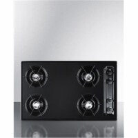 Summit Appliance TNL05P 30 in. Gas Open Burner Cooktop, Black