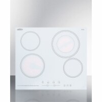 Summit CR4B23T6W 24 in. Wide 4 Burner Radiant Cooktop In White with Digital Controls
