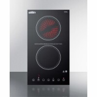 Summit CR2B15T1B 115V 2 Burner Black Ceramic Glass Cooktop with Digital Controls