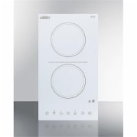 Summit Appliance CR2B15T2W 115v 2-Burner White Ceramic Glass Cooktop with Digital Controls -