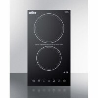 Summit Appliance CR2B23T3B 230v 2-Burner Black Ceramic Glass Cooktop with Digital Controls -
