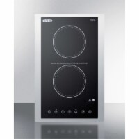 Summit CR2B15T1BTK15 115V 2 Burner Black Ceramic Glass Cooktop with Digital Controls & Ss Col