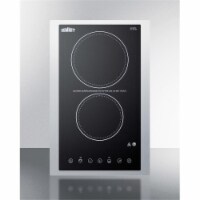 Summit Appliance CR2B23T3BTK15 15 in. 230v 2-Burner Cooktop with Digital Controls - Stainless