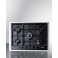 Summit GC5272BTK30 5 Burner Gas Cooktop with 30 in. Trim Kit - Black Finish