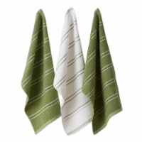 Design Imports 70319A Green Ribbed Terry Dishtowel Dishcloth - Set of 8