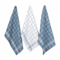 Design Imports 70327A Blue Waffle Weave Dishtowel & Dishcloth - Set of 8