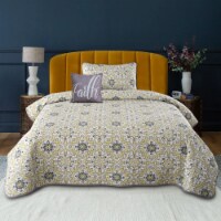 Lux Decor Collection 3-Piece Quilt Set Microfiber Down Alternative (Twin-Taupe Greyson)