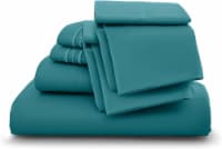 Lux Decor Collection Microfiber Queen Bed Sheets Set, 6 Pc Deep Pocket Bedding Set - Teal