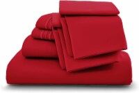 Lux Decor Collection King Sheets Set, 6 Pc Microfiber Deep Pocket Bed Sheets - Burgundy