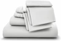 Lux Decor Collection King Sheets Set, 6 Pc Microfiber Deep Pocket Bed Sheets - White