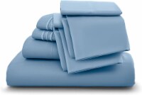 Lux Decor Collection King Sheets Set, 6 Pc Microfiber Deep Pocket Bed Sheets - Blue
