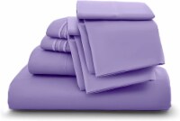Lux Decor Collection King Sheets Set, 6 Pc Microfiber Deep Pocket Bed Sheets - Lavender