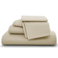 Lux Decor Collection Twin Bed Sheets Set, Microfiber Deep Pocket Sheet Set - Vanilla