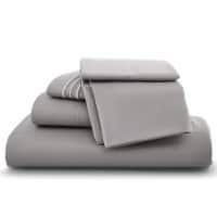 Lux Decor Collection Twin Bed Sheets Set, Microfiber Deep Pocket Sheet Set - Gray