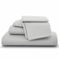 Lux Decor Collection Twin Bed Sheets Set, Microfiber Deep Pocket Sheet Set - White