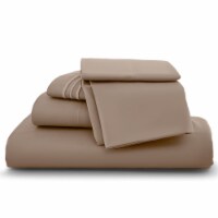 Lux Decor Collection Twin Bed Sheets Set, Microfiber Deep Pocket Sheet Set - Taupe