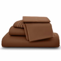 Lux Decor Collection Twin XL Bed Sheets Set, Deep Pocket Microfiber Bed Sheets - Brown