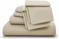 Lux Decor Collection Bed Sheets, 6 Pc Microfiber Full Size Bedding Sheets Set - Vanilla