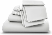 Lux Decor Collection Microfiber Queen Bed Sheets Set, 6 Pc Deep Pocket Bedding Set - White