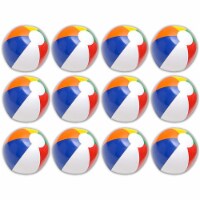 Neliblu 12  Bulk Pack of 12 Classic Inflatable Rainbow Beach Balls - Pool Toys Party Favors