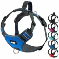 Black Rhino Comfort Dog Harness Mesh Padded Vest Blue/Gr Large