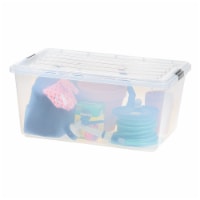 IRIS USA 68Quart/17Gal. Stackable Plastic Storage Bins with Lids and Latch Buckles, Clear Perspective: Main