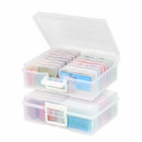 IRIS USA 2 Pack Extra Large 4 x 6 Photo and Embellishment Craft Keeper with 16 cases, Clear