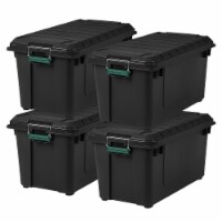 IRIS USA 82 Quart WeatherPro™ Storage Box, Remington®, Black, Set of 4