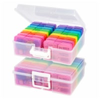 IRIS USA 2 Pack Extra Large 4 x 6 Photo and Embellishment Craft Keeper, Multicolored