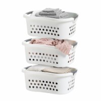 IRIS USA 1.3bu 3 Pack Comfort Carry Laundry Basket, Hamper, White