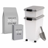 IRIS USA 3-Piece 45 Qt WeatherPro Airtight Pet Food Storage Container Combo with Scoop
