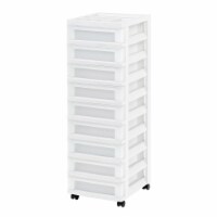IRIS 9-Drawer Storage Cart with Organizer Top, White