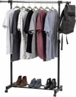 IRIS USA Adjustable and Extendable Single-Rod Clothes Garment Rack