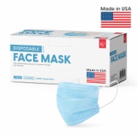 IRIS USA 100ct Disposable Premium 3Ply Face Masks, Blue