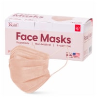 IRIS USA 50 Piece Disposable Premium 3Ply Face Masks, Beige