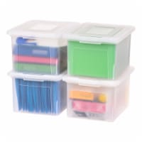 IRIS USA 4 Pack Letter/Legal File Tote Box, Crystal Clear