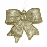 PENN 16  Gold Glittered Battery Operated Lighted LED Bow Christmas Decoration