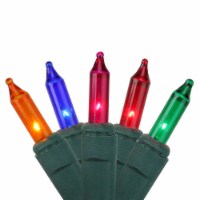 Hofert 100-Count Multicolor Everglow Mini Icicle Christmas Light Set, 4.5ft Green Wire