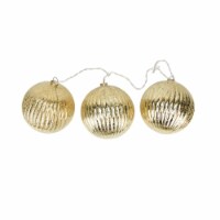 PENN 20-Count Gold Ribbed Ball Ornaments Christmas Light Set, 1.5ft White Wire