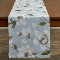 Split P Magnolia Floral Table Runner - 72 L - Blue