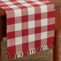 Park Designs Buffalo Check Table Runner - 36 L Red & Cream
