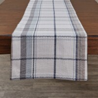 Split P Zuri Plaid Table Runner - 72 L - White