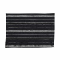 Split P Railroad Stripe Woven Black Placemat - Set of 4